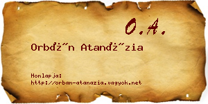 Orbán Atanázia névjegykártya